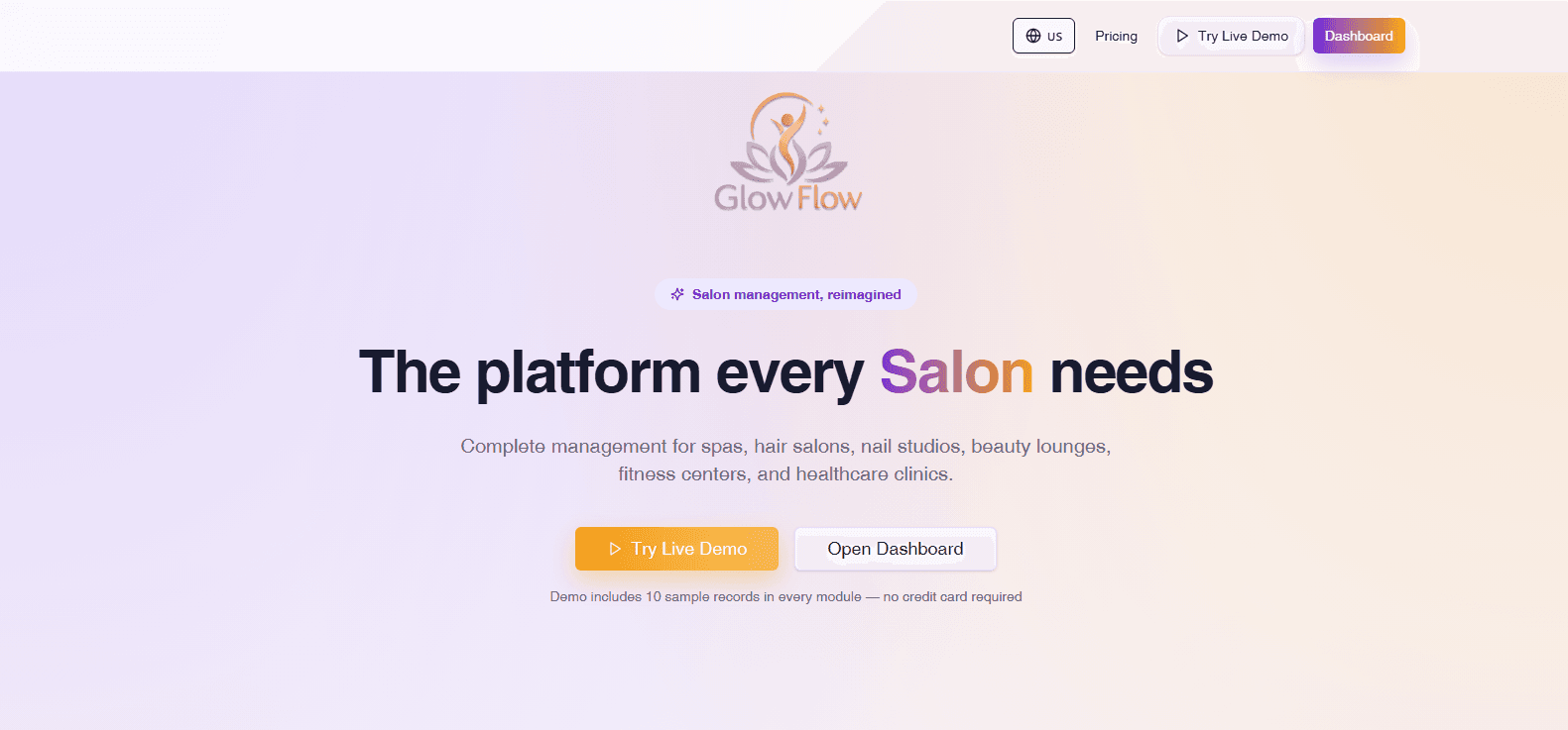 GlowFlow — Salon & Spa Management