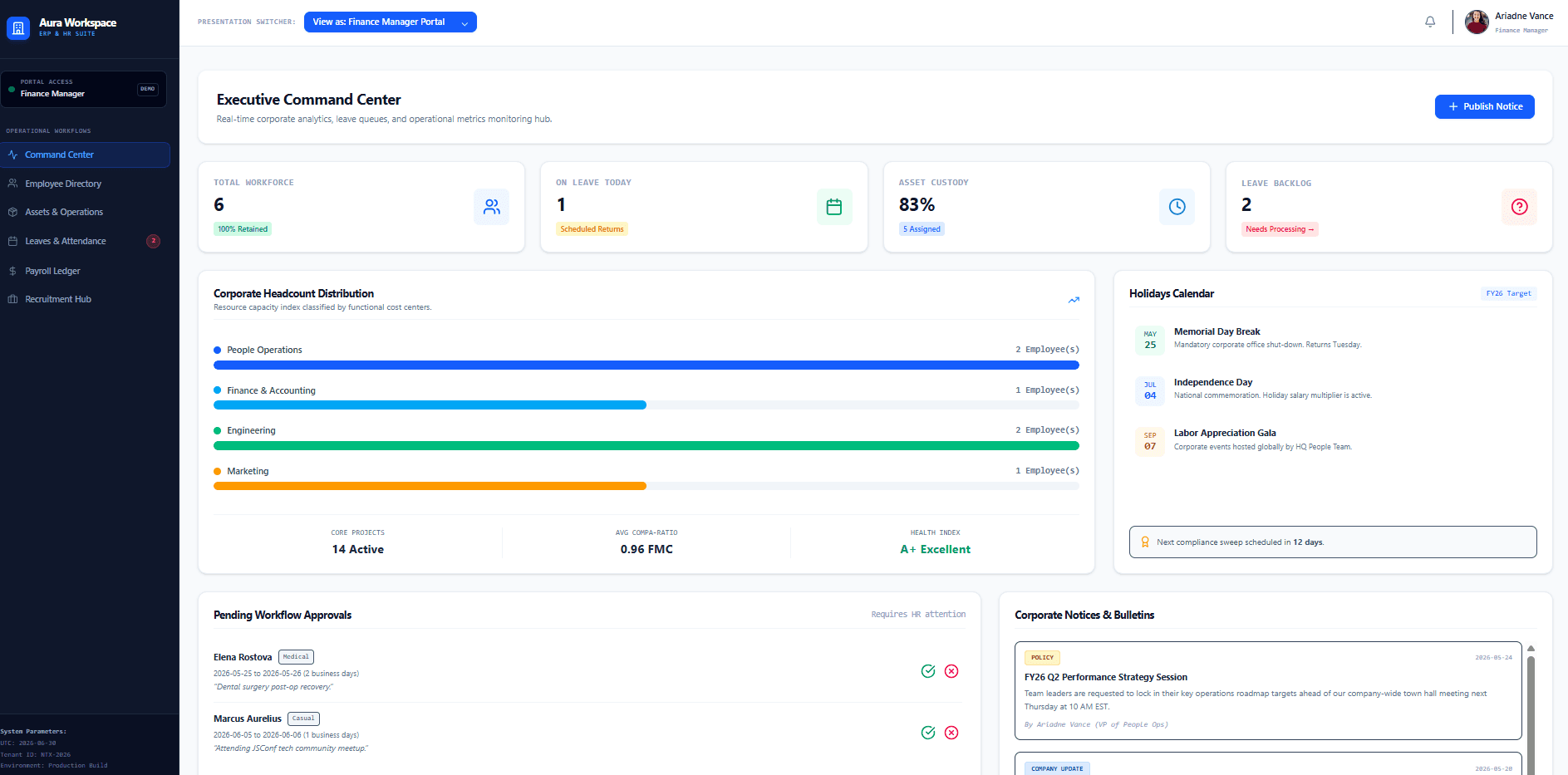 HRMS ERP System screenshot 2