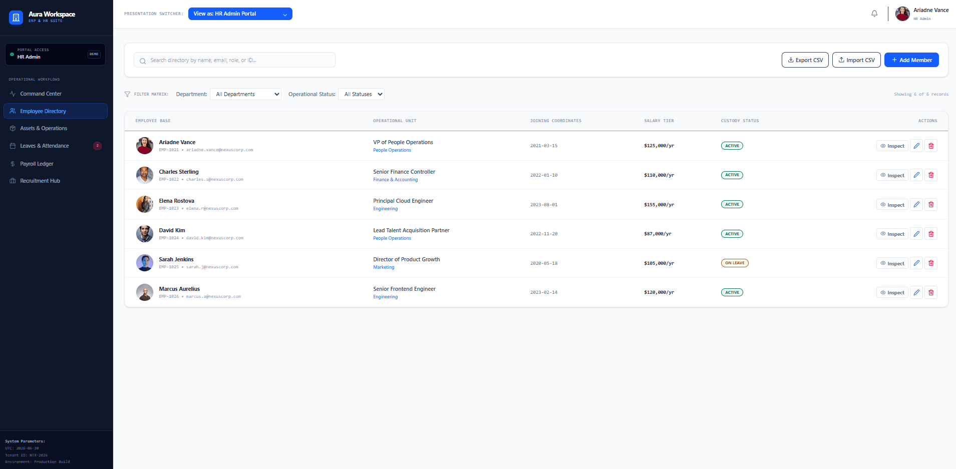 HRMS ERP System screenshot 3