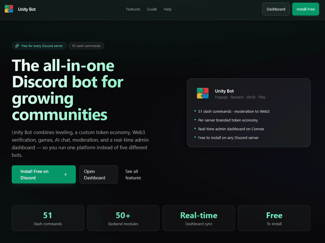 Unity Bot — Discord Community Platform