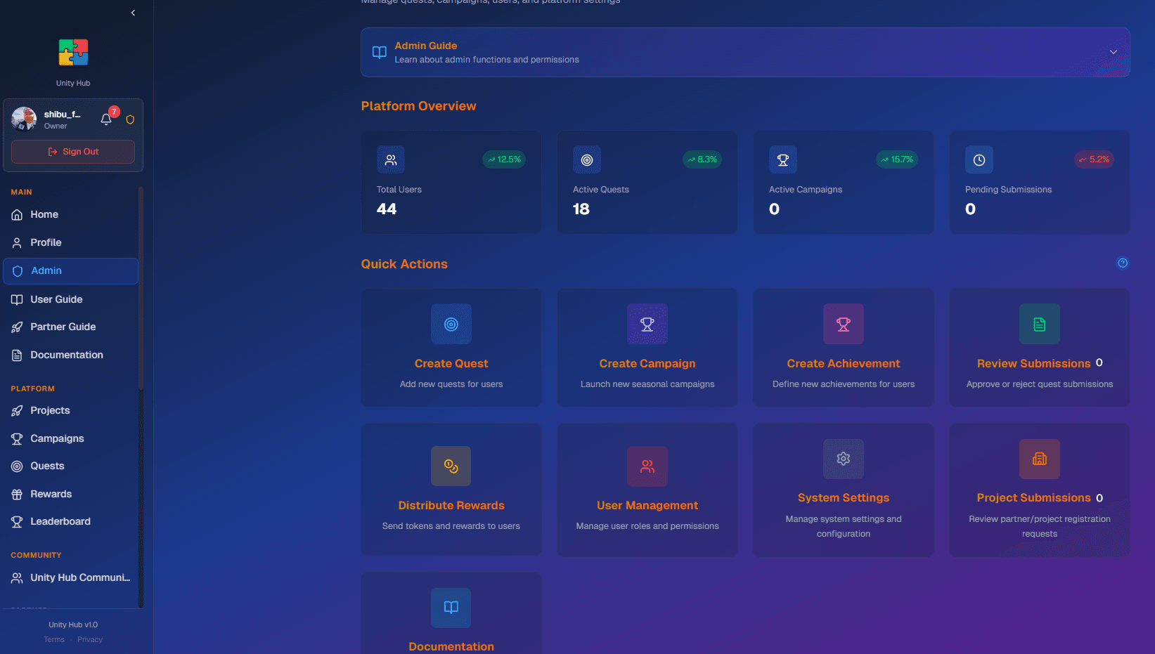 Unity Hub Data Infrastructure screenshot 3