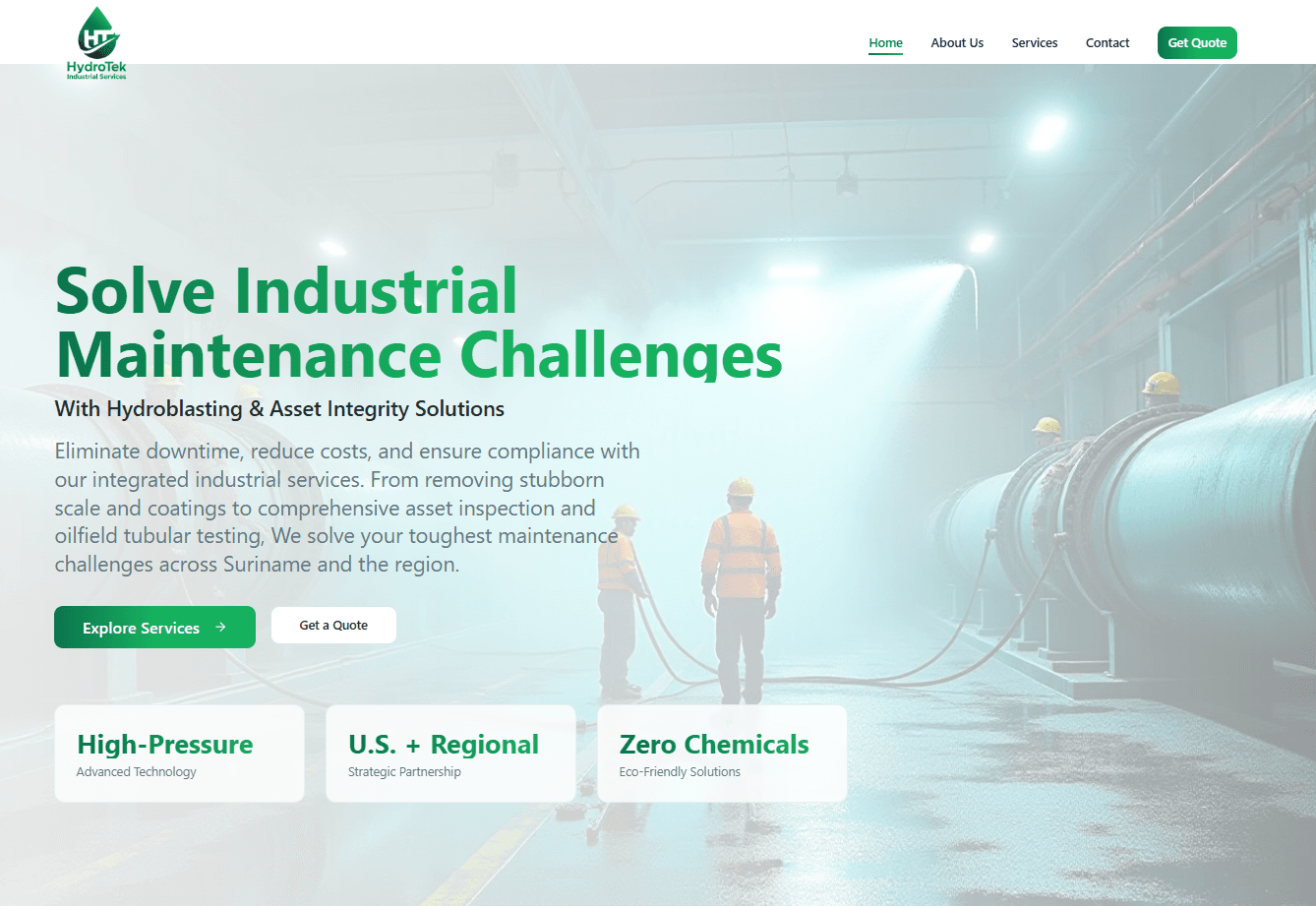 Hydrotek Industrial Website screenshot 2