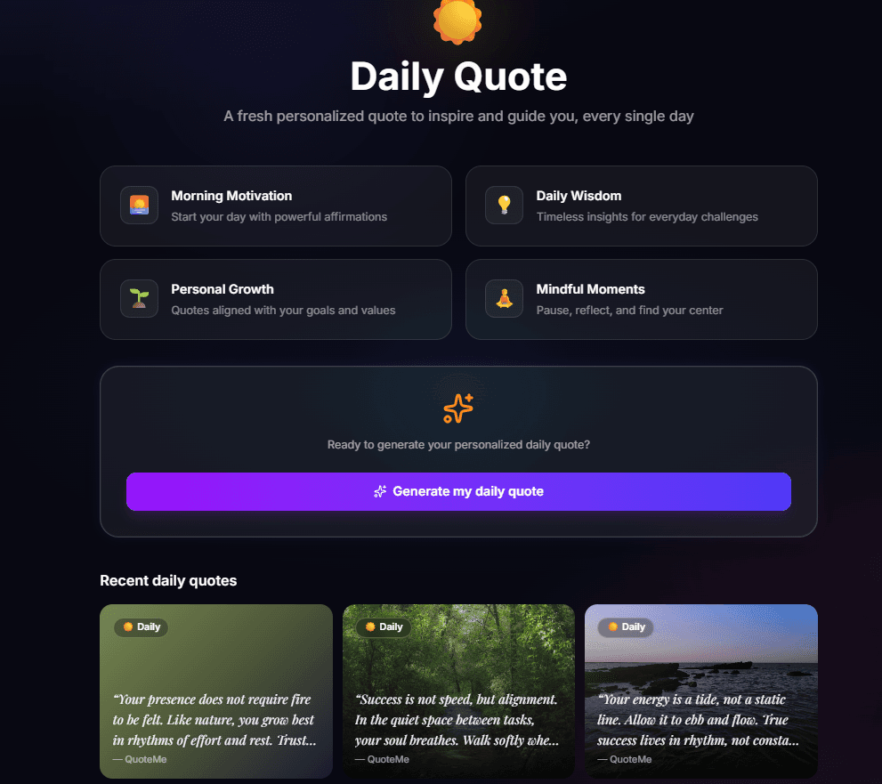 QuoteMe — AI Health & Astrology Platform screenshot 3